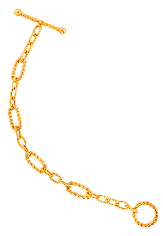TOMEI Lusso Italia Twisted Chain Bracelet, Yellow Gold 916