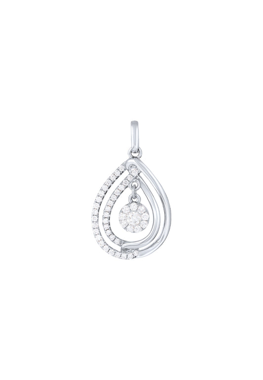TOMEI Diamond Pendant, White Gold 750