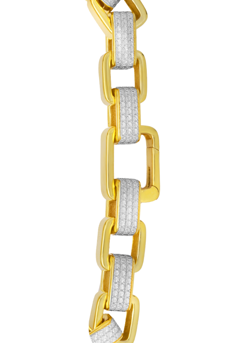 TOMEI Diamond Cut Collection Strong Link Bracelet, Yellow Gold 916
