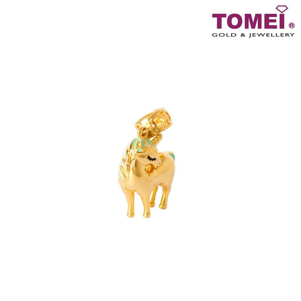 [TOMEI Online Exclusive] Wish Granter Green Unicorn Charm, Yellow Gold 916