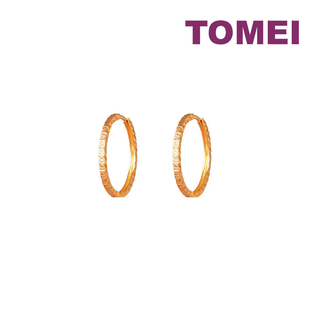 TOMEI Loop Earrings, Yellow Gold 375