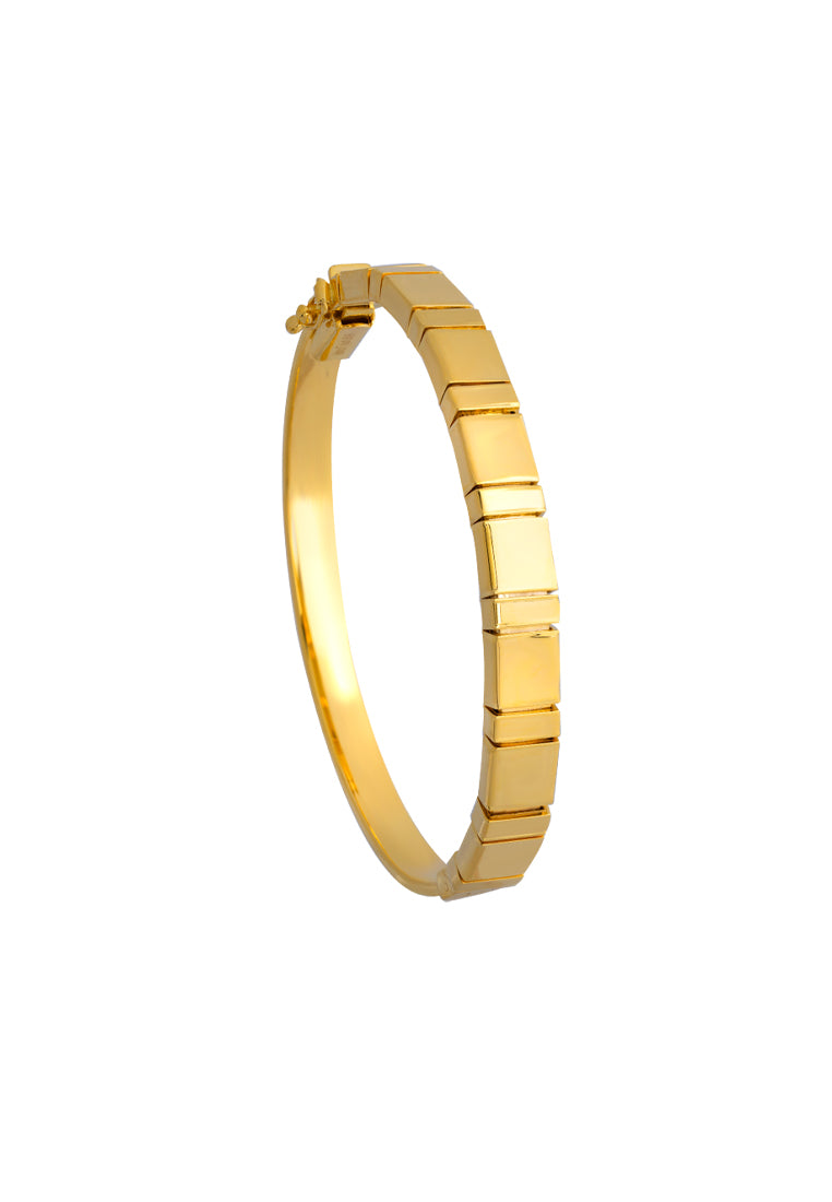 TOMEI Lusso Italia Minimalist Geometric Bangle, Yellow Gold 916