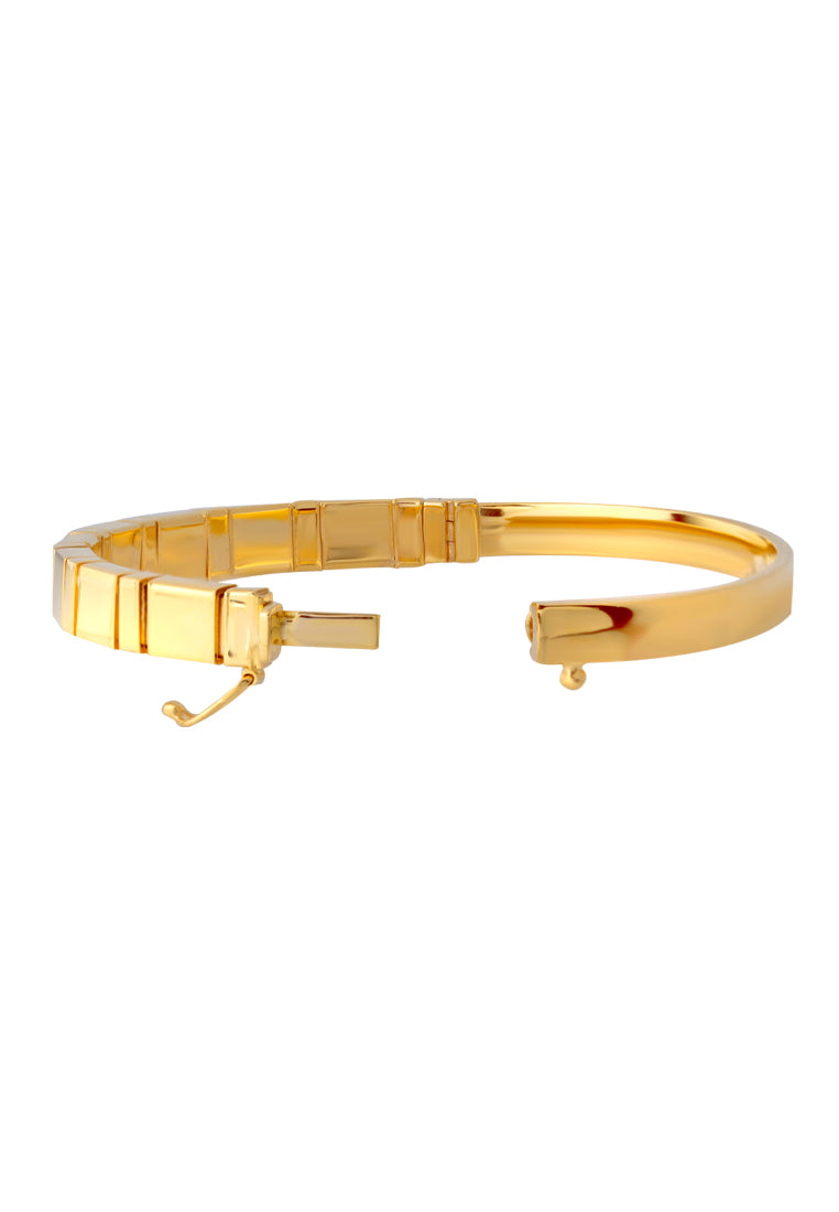 TOMEI Lusso Italia Minimalist Geometric Bangle, Yellow Gold 916