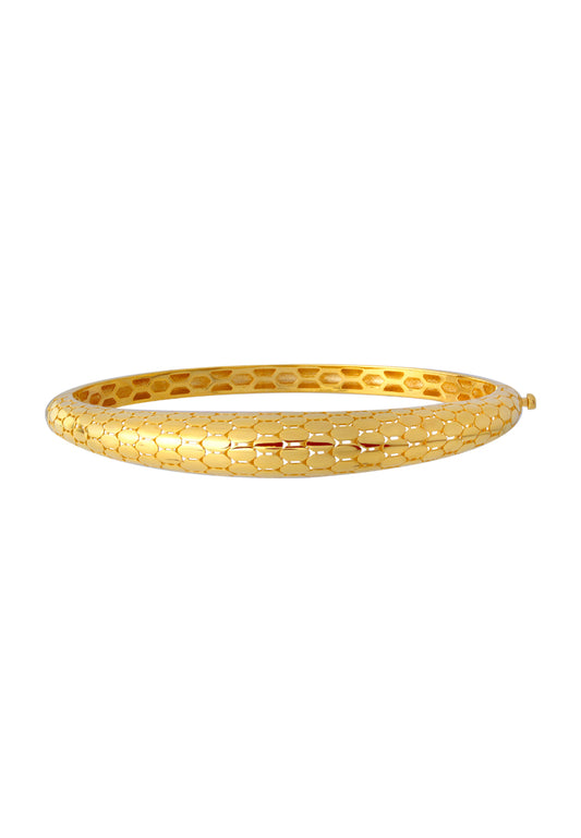 TOMEI Lusso Italia Hollow Honeycomb Bangle, Yellow Gold 916