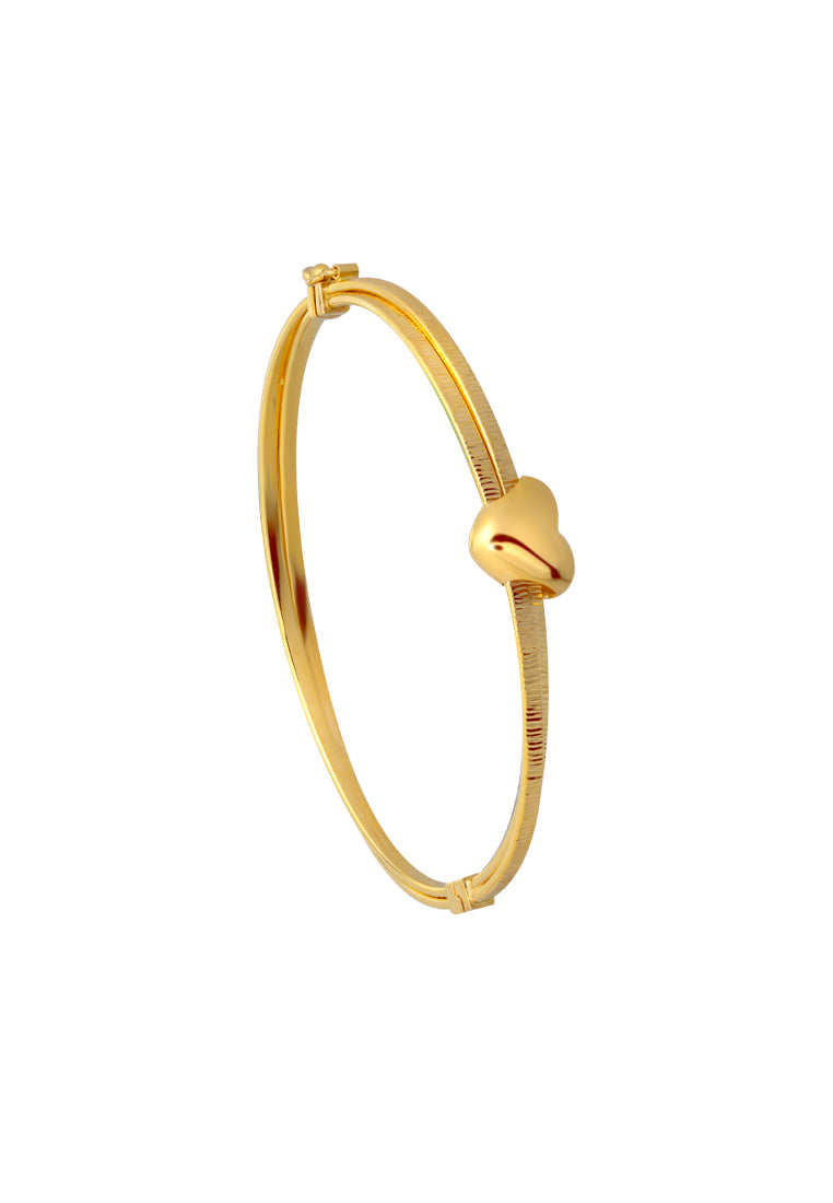 TOMEI Lusso Italia Ribbed Love Bangle, Yellow Gold 916