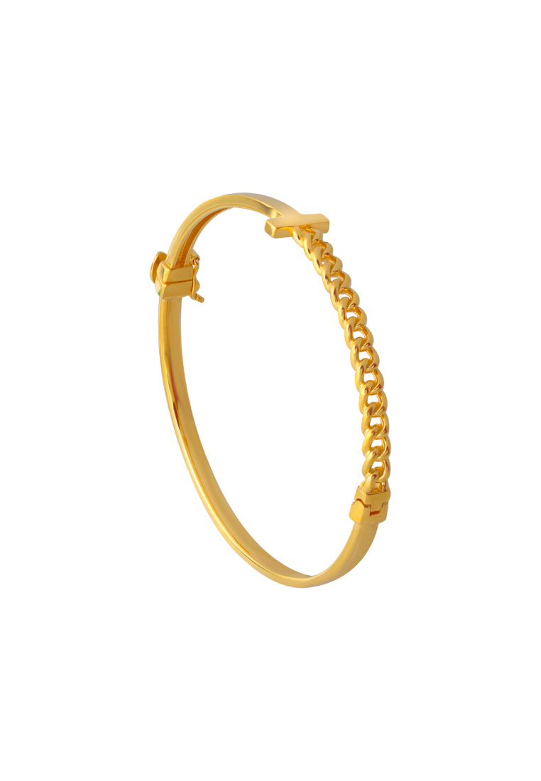 TOMEI Lusso Italia Slim Chain Link Bangle, Yellow Gold 916