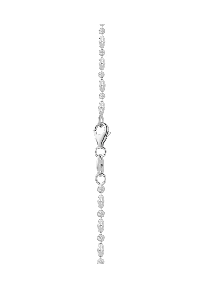 Tomei Sparkling Necklace, Unisex White Gold 585