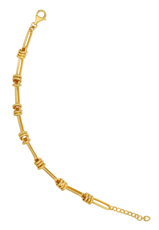 TOMEI Tri-ring Link Bracelet, Yellow Gold 916