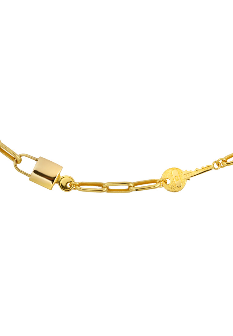 TOMEI Key & Lock Bracelet, Yellow Gold 916
