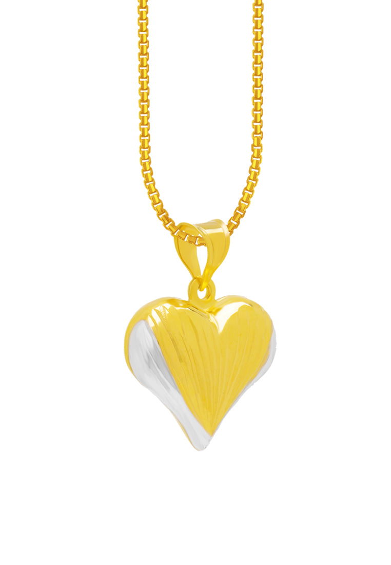 TOMEI Lusso Italia Dual-Tone Heart Pendant, Yellow Gold 916