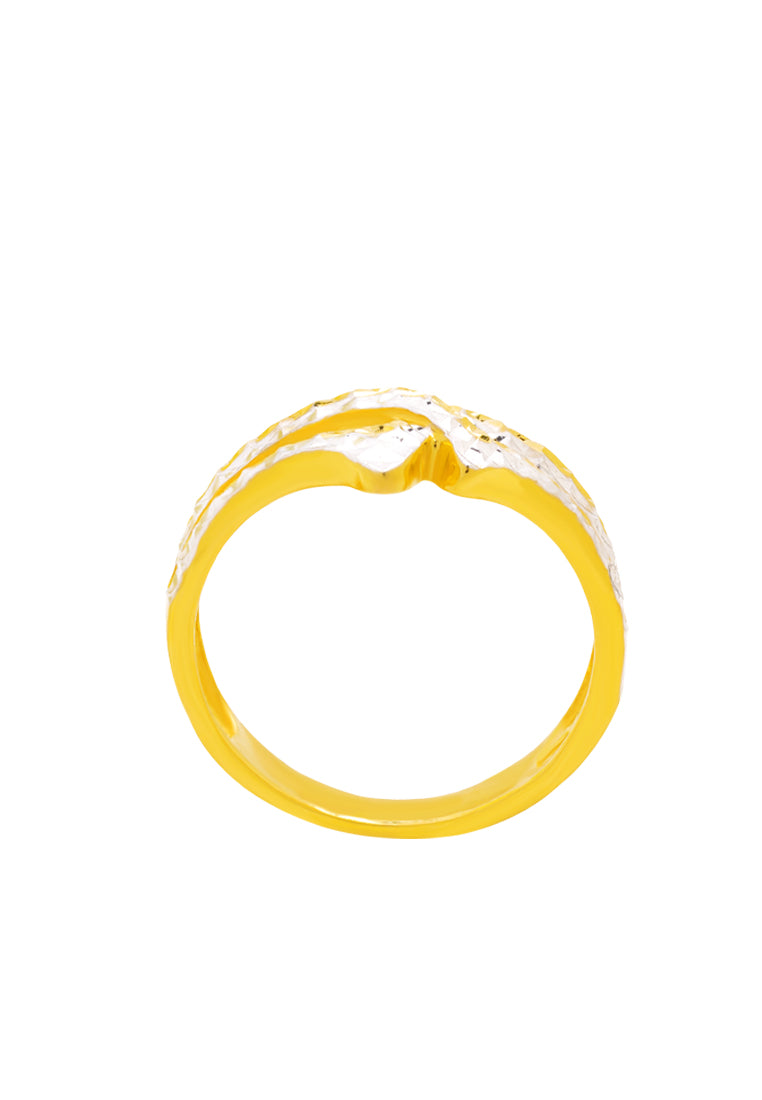 TOMEI Dual-Tone Wavy Ring, Yellow Gold 916