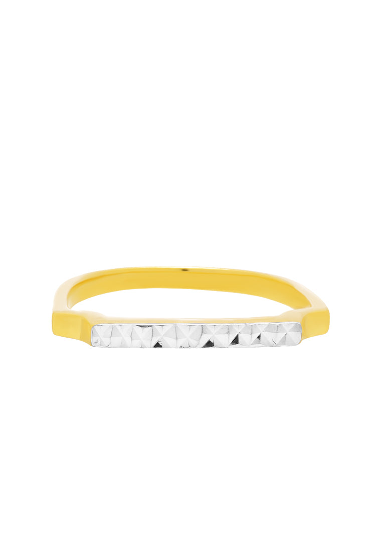 TOMEI Laser Cut Line Ring, Yellow Gold 916