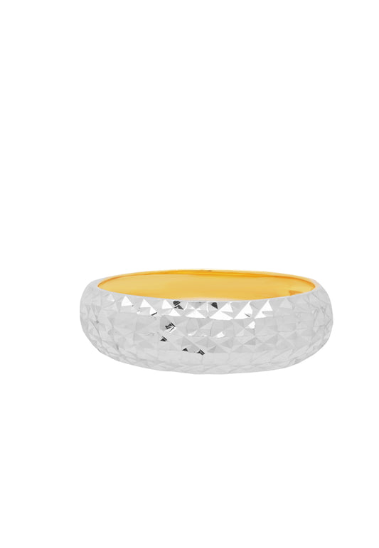 TOMEI Dual-Tone Fearless Ring, Yellow Gold 916