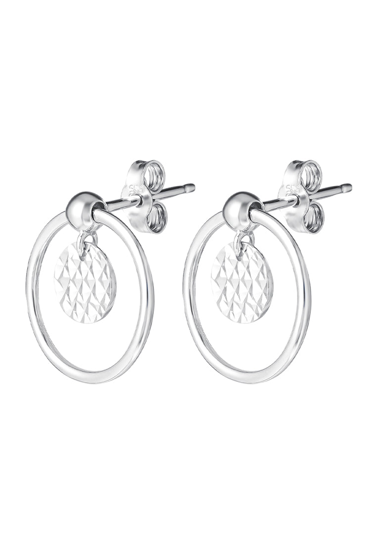 TOMEI Snowy Snowball Earrings, White Gold 585