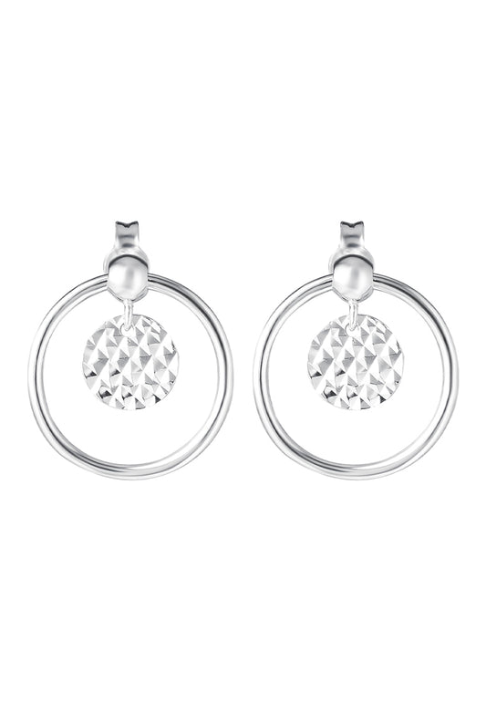 TOMEI Snowy Snowball Earrings, White Gold 585