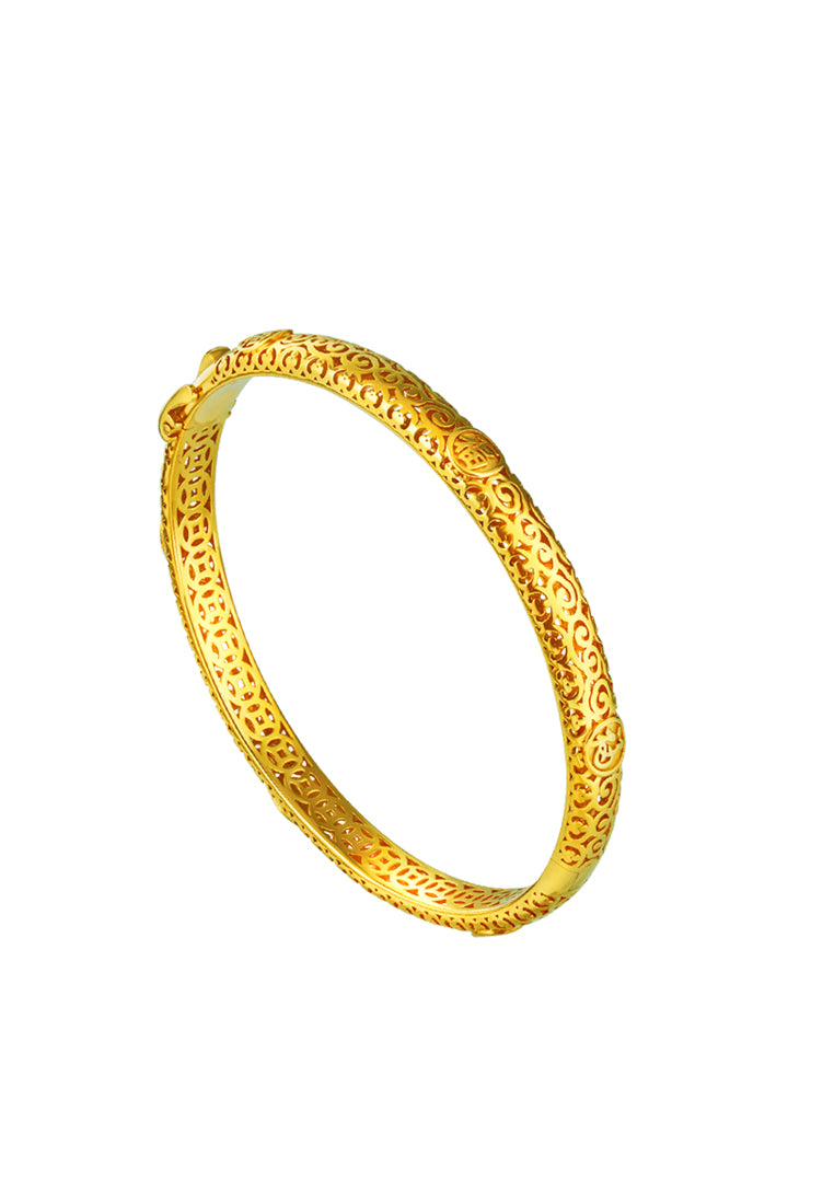 TOMEI Everlasting Blessings Bangle, Yellow Gold 916