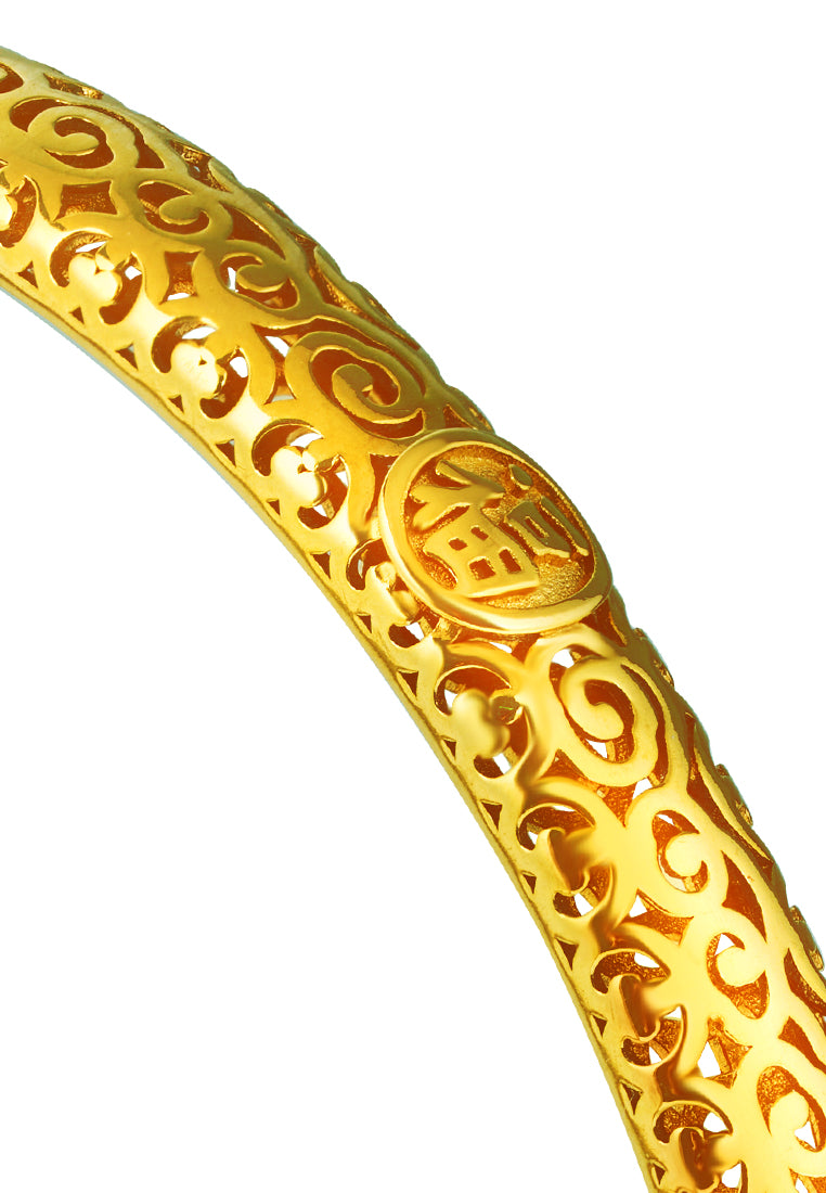 TOMEI Everlasting Blessings Bangle, Yellow Gold 916