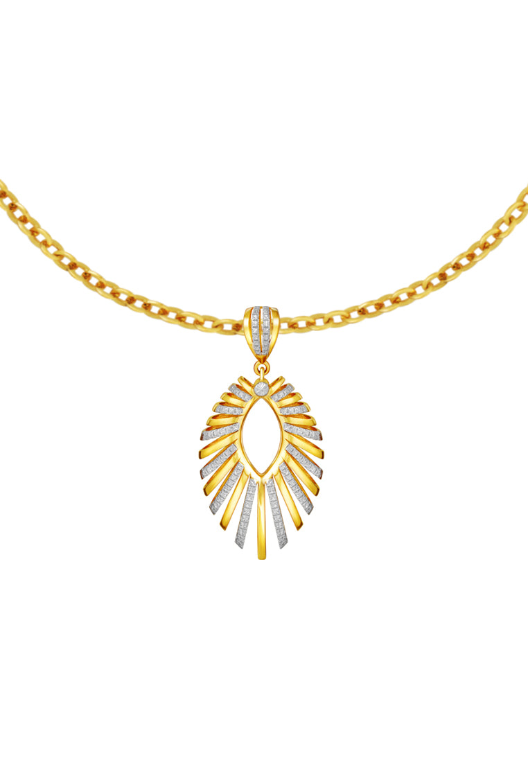 TOMEI Diamond Cut Collection Pendant, Yellow Gold 916