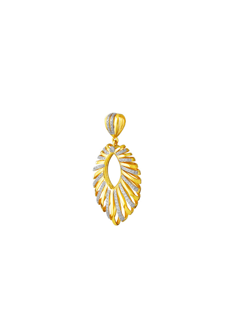 TOMEI Diamond Cut Collection Pendant, Yellow Gold 916