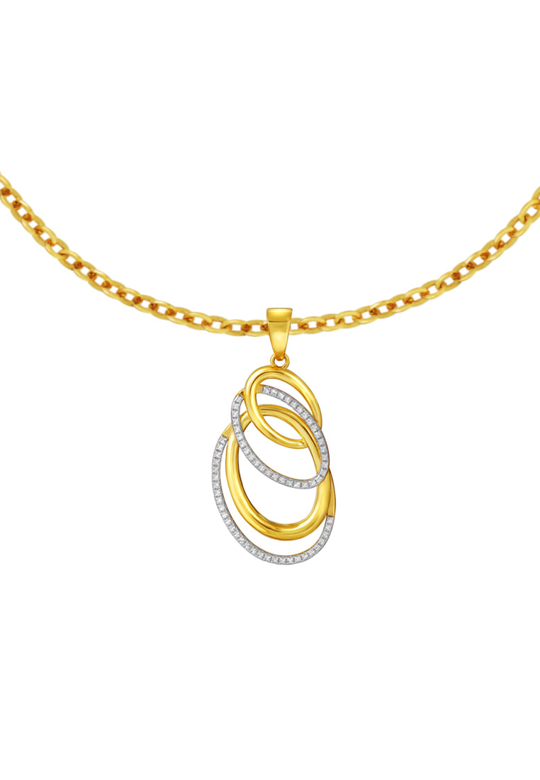 TOMEI Diamond Cut Collection Pendant, Yellow Gold 916
