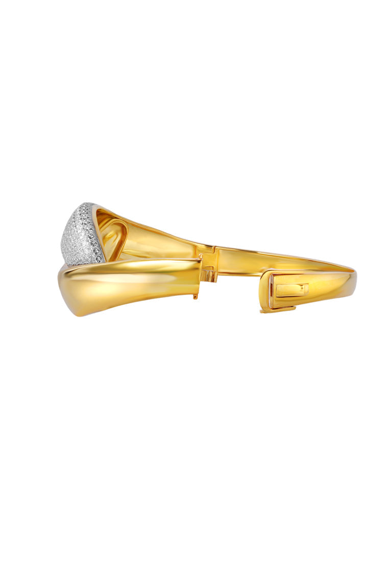 TOMEI Diamond Cut Collection Bangle, Yellow Gold 916
