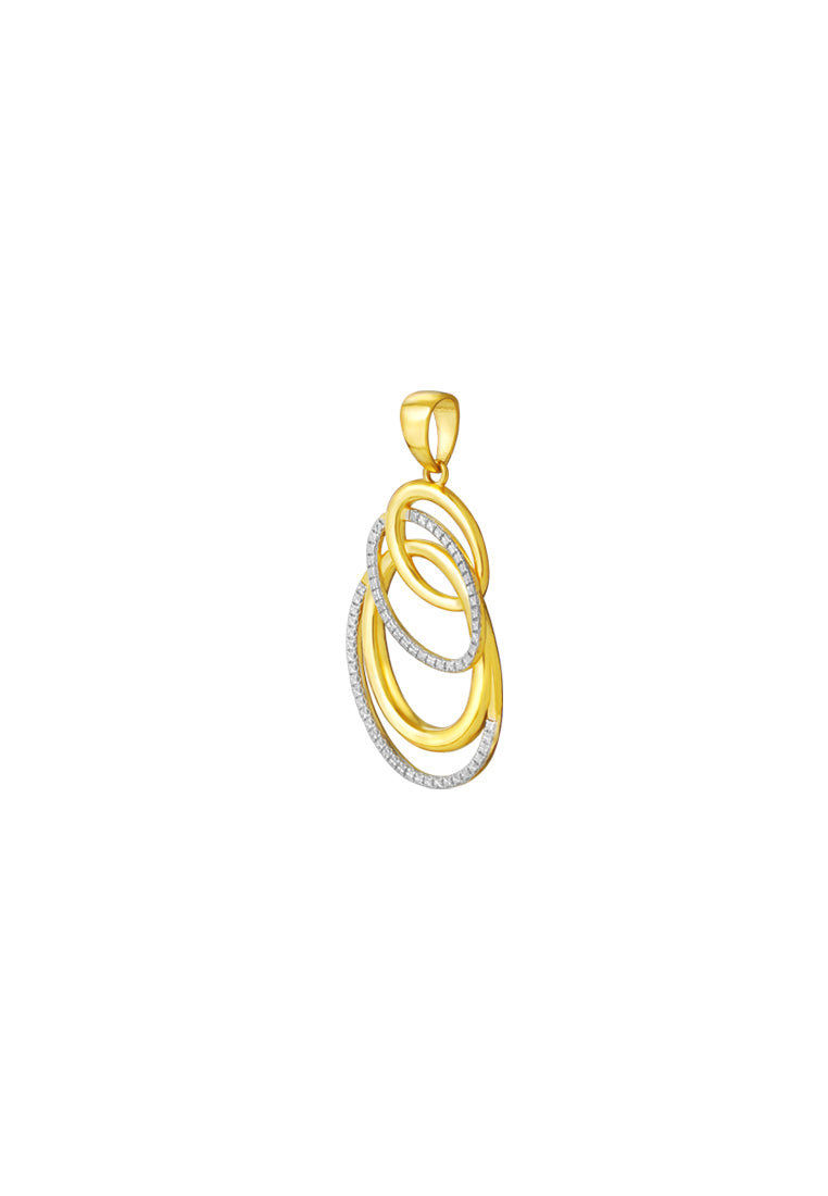 TOMEI Diamond Cut Collection Pendant, Yellow Gold 916