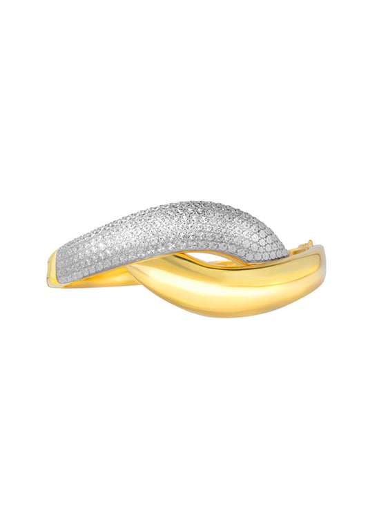 TOMEI Diamond Cut Collection Bangle, Yellow Gold 916