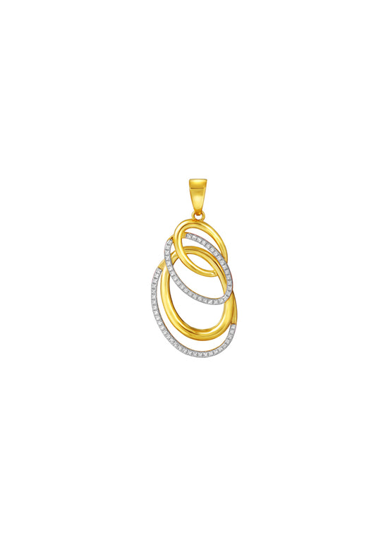 TOMEI Diamond Cut Collection Pendant, Yellow Gold 916