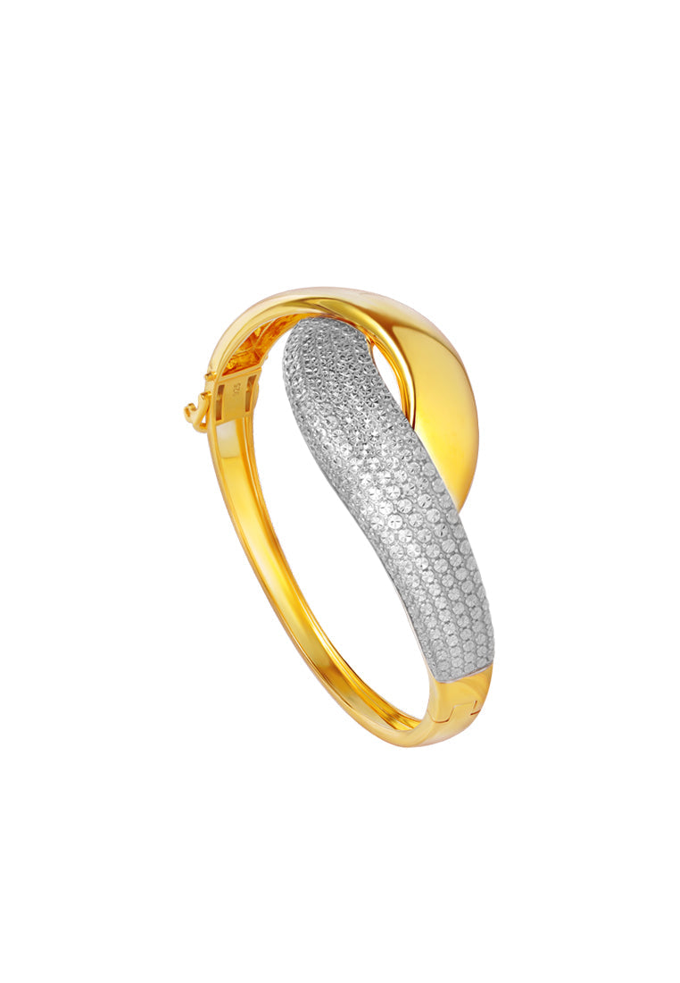 TOMEI Diamond Cut Collection Bangle, Yellow Gold 916