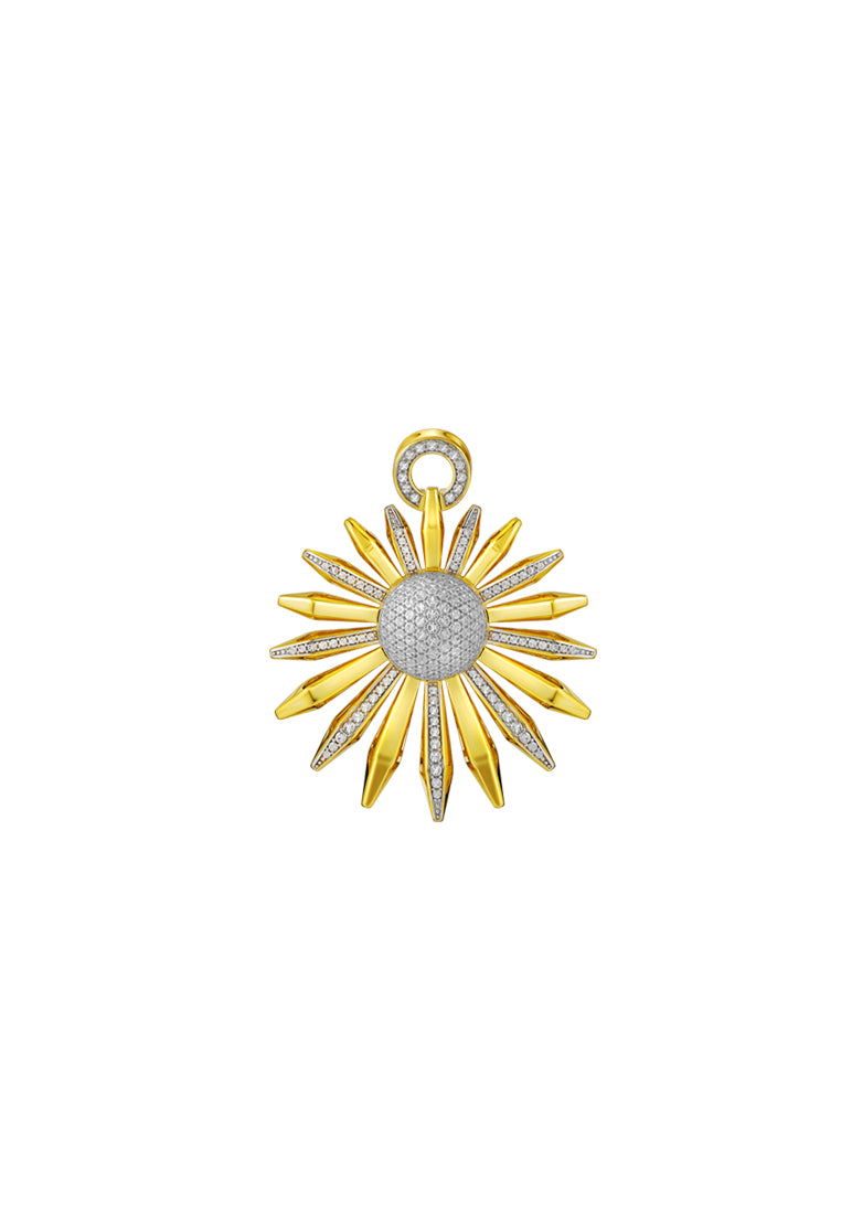 TOMEI Diamond Cut Collection Pendant, Yellow Gold 916