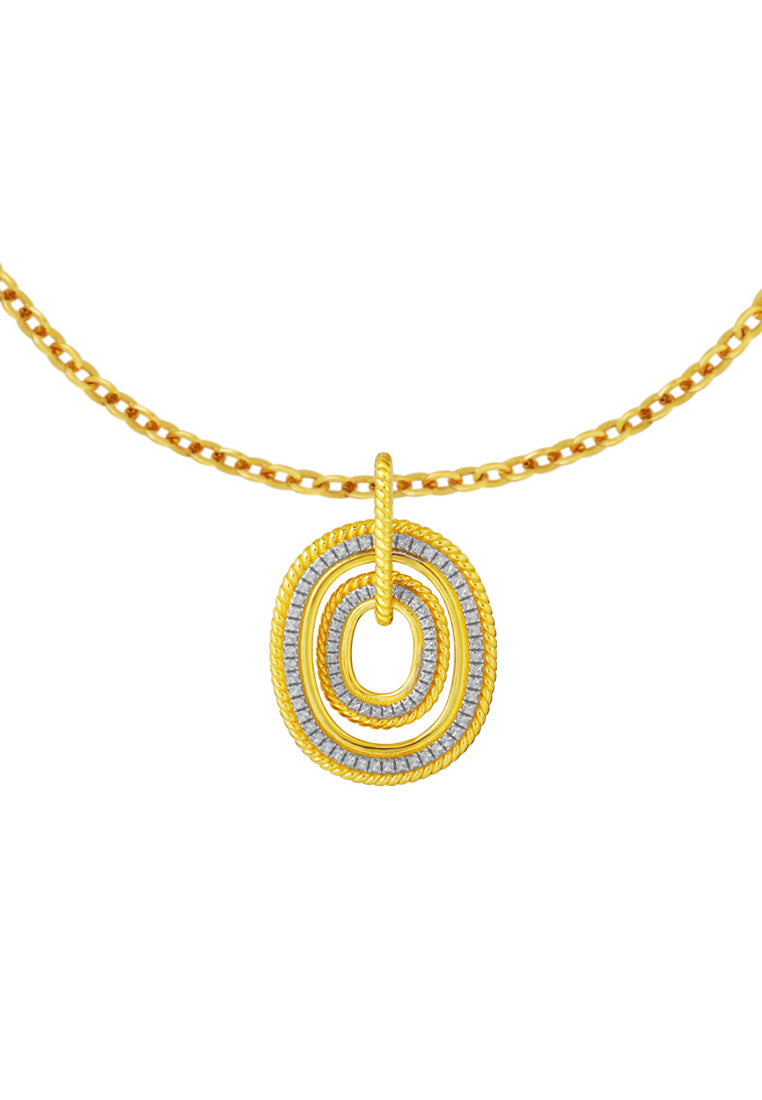 TOMEI Diamond Cut Collection Pendant, Yellow Gold 916