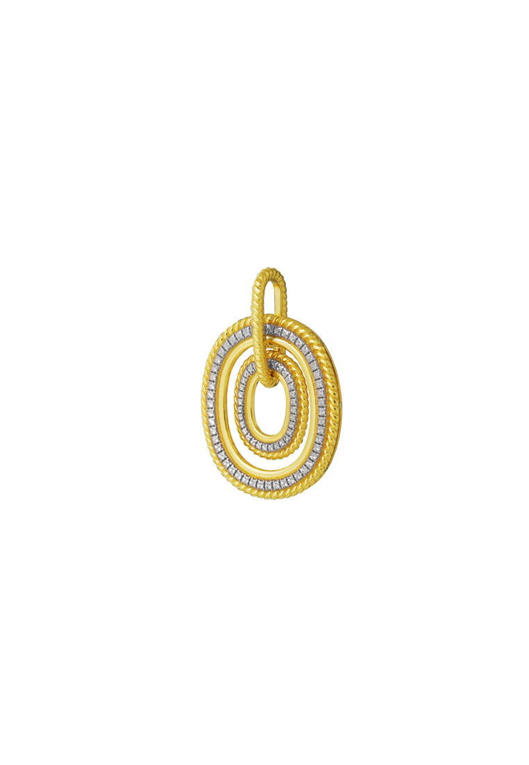 TOMEI Diamond Cut Collection Pendant, Yellow Gold 916