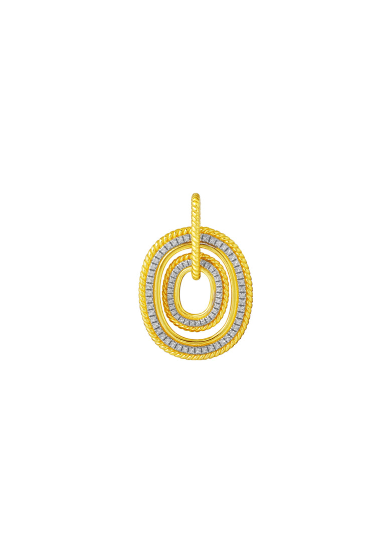 TOMEI Diamond Cut Collection Pendant, Yellow Gold 916