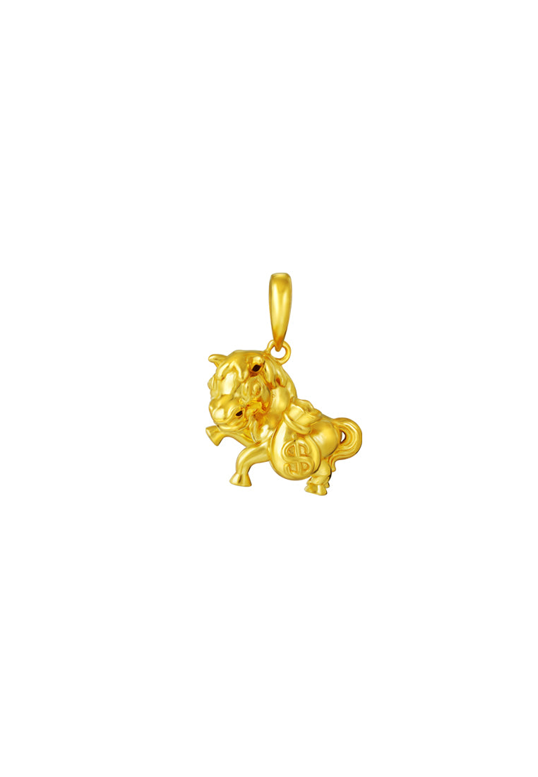 TOMEI Ma Shang Fa Cai Horse Pendant, Yellow Gold 916