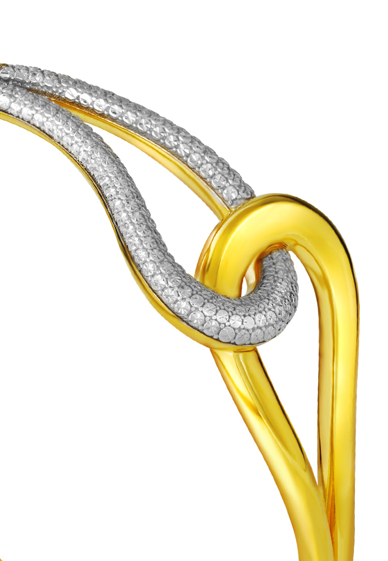 TOMEI Diamond Cut Collection Bangle, Yellow Gold 916
