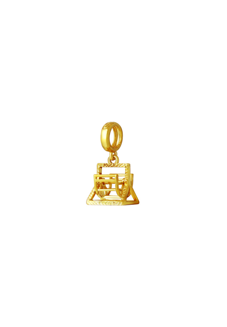 TOMEI Chomel Collection Swing Chair Charm, Yellow Gold 916