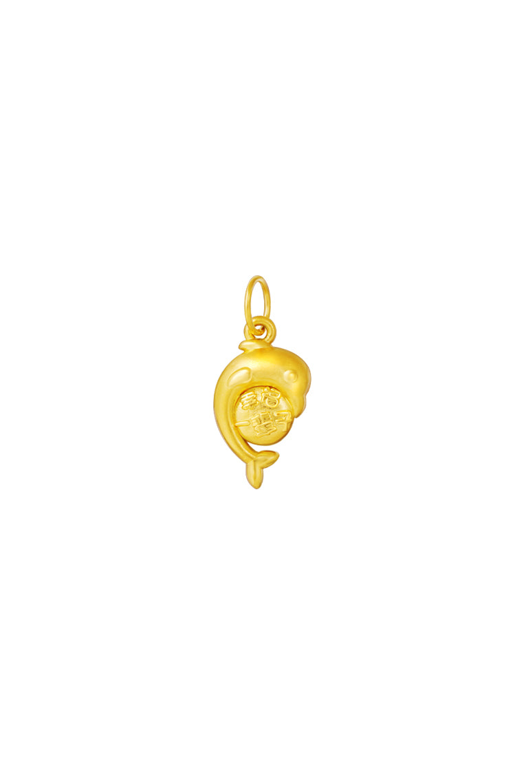 TOMEI Dolphin Pendant, Yellow Gold 999