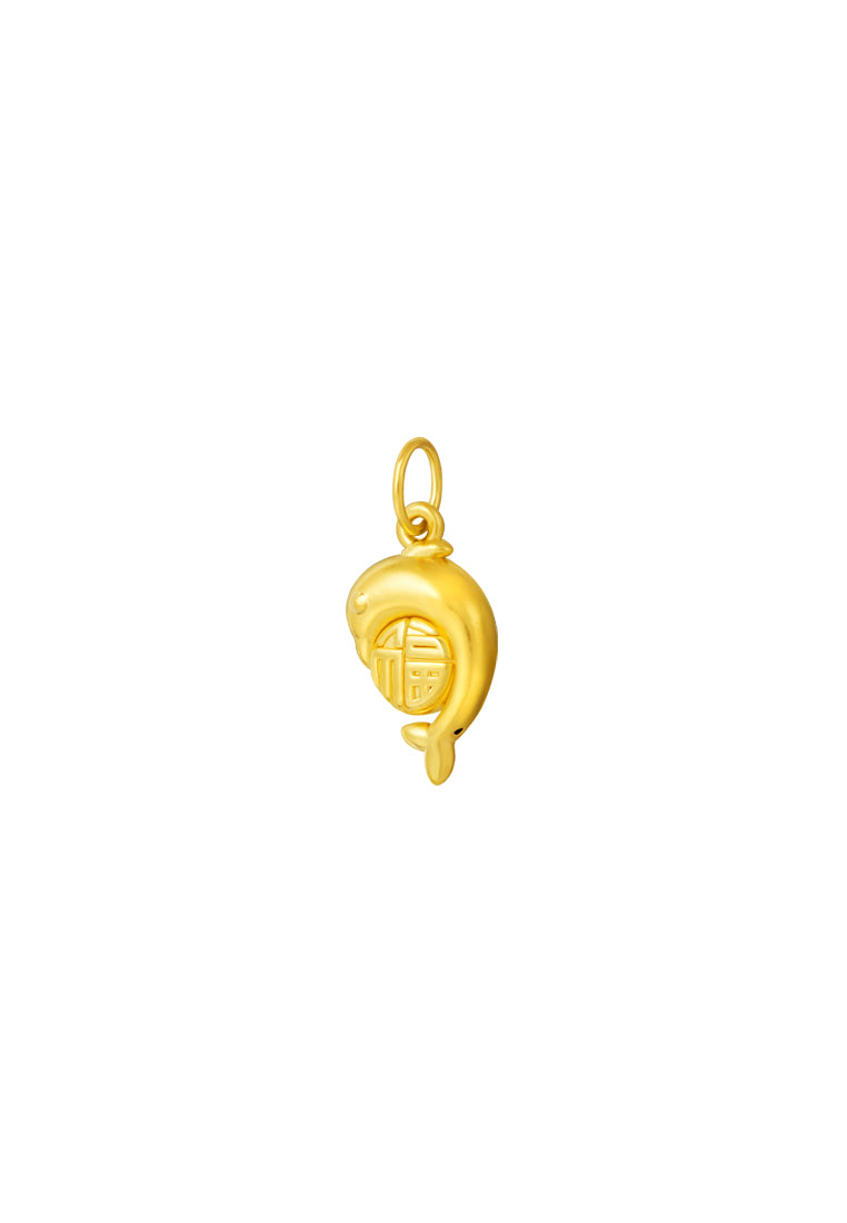 TOMEI Dolphin Pendant, Yellow Gold 999