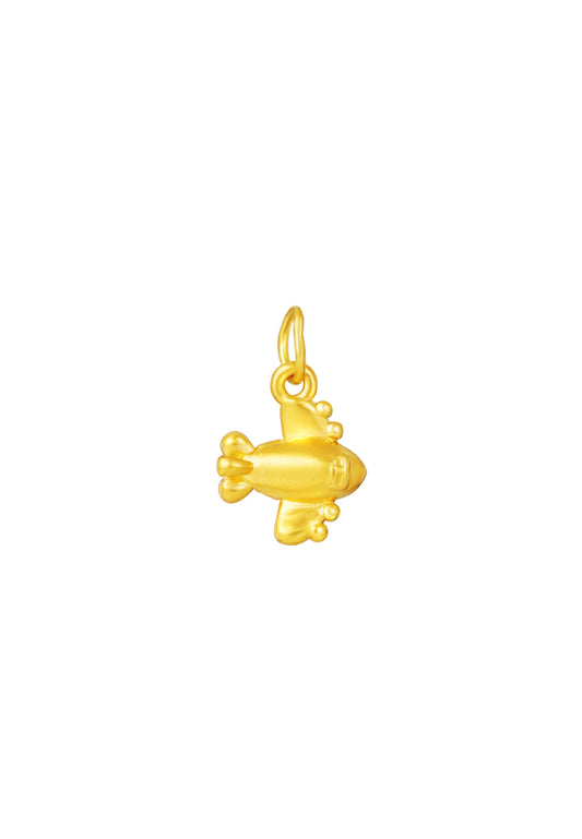 TOMEI Airplane Pendant, Yellow Gold 999