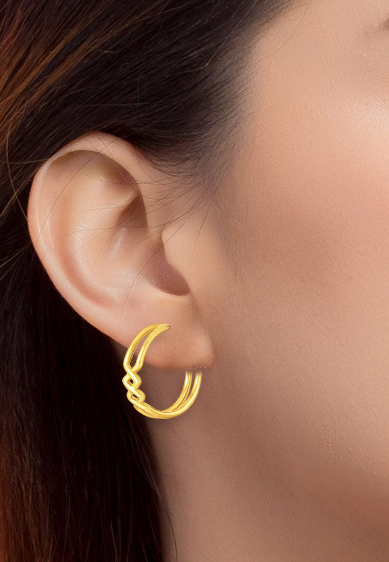 TOMEI Braided Loop Earrings, Yellow Gold 999 (5D)