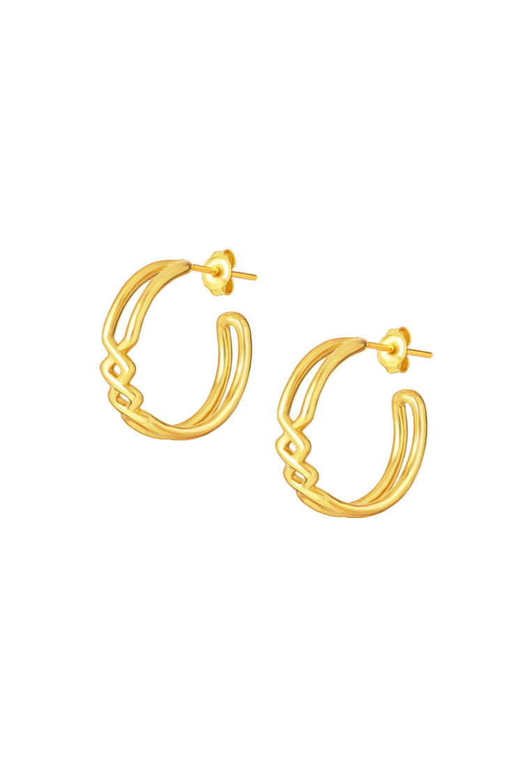 TOMEI Braided Loop Earrings, Yellow Gold 999 (5D)