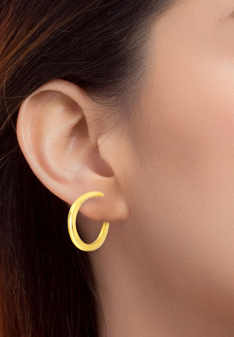 TOMEI C Loop Earrings, Yellow Gold 999 (5D)