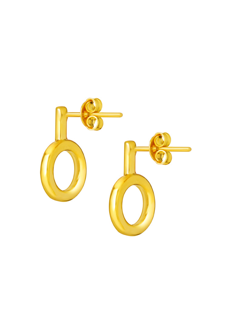 TOMEI Circle Dangling Earrings, Yellow Gold 999 (5D)