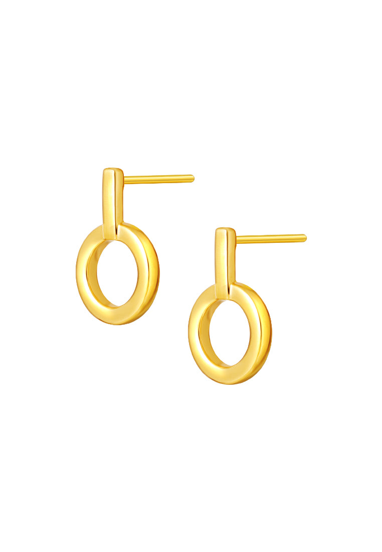 TOMEI Circle Dangling Earrings, Yellow Gold 999 (5D)