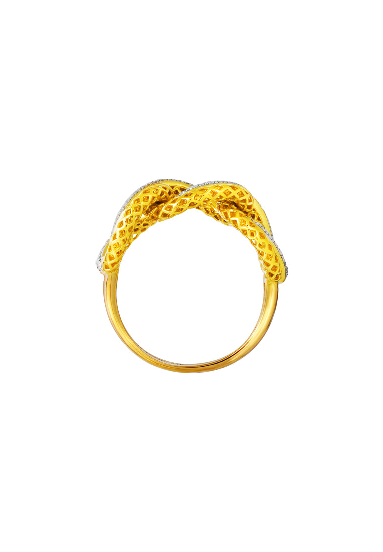 TOMEI Diamond Cut, The Klasik Series Ring, Yellow Gold 916