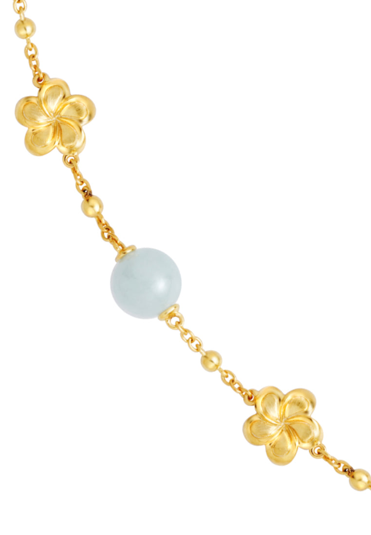 TOMEI The Flower Jade Bracelet, Yellow Gold 916
