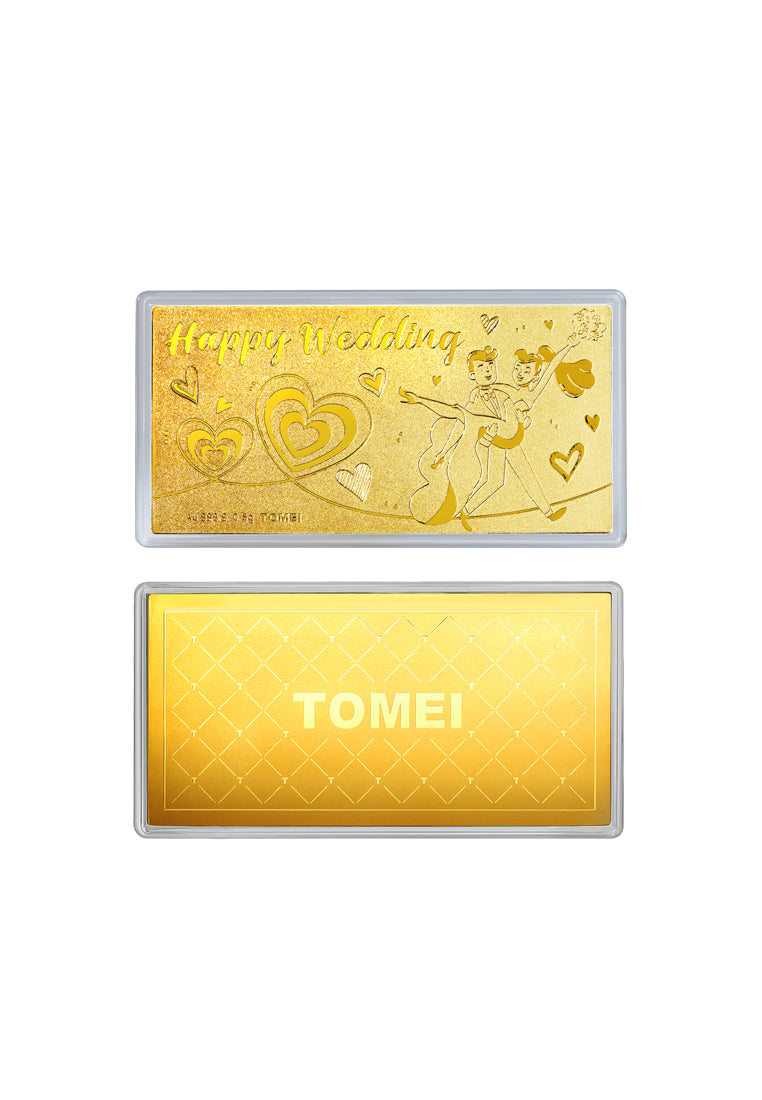 TOMEI Happy Wedding Gold Wafer 0.5G, Yellow Gold 9999