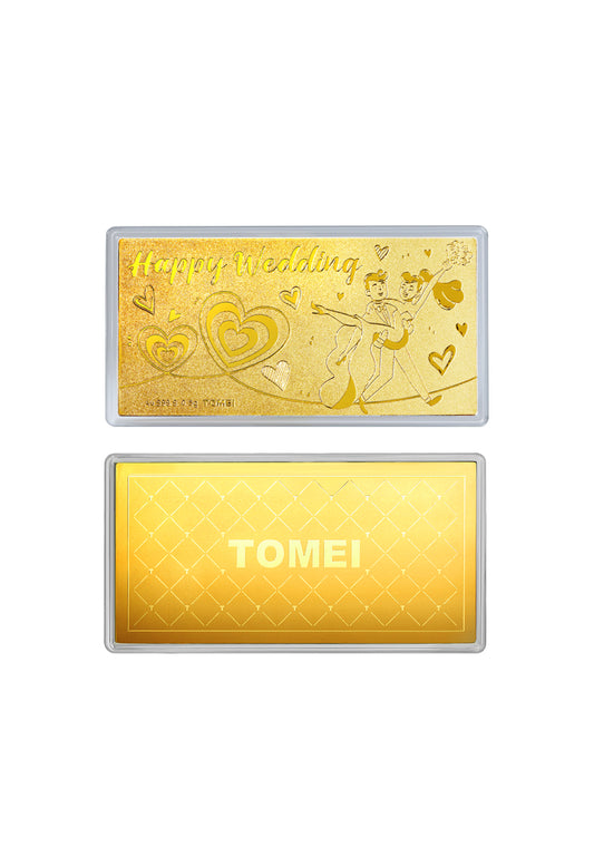 TOMEI Happy Wedding Gold Wafer 0.5G, Yellow Gold 9999