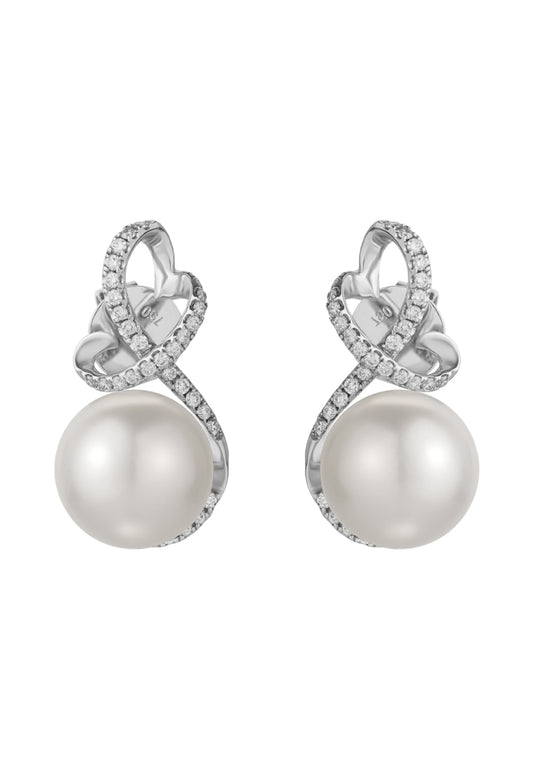 TOMEI Earrings, Diamond Pearl White Gold 750 (E1405)