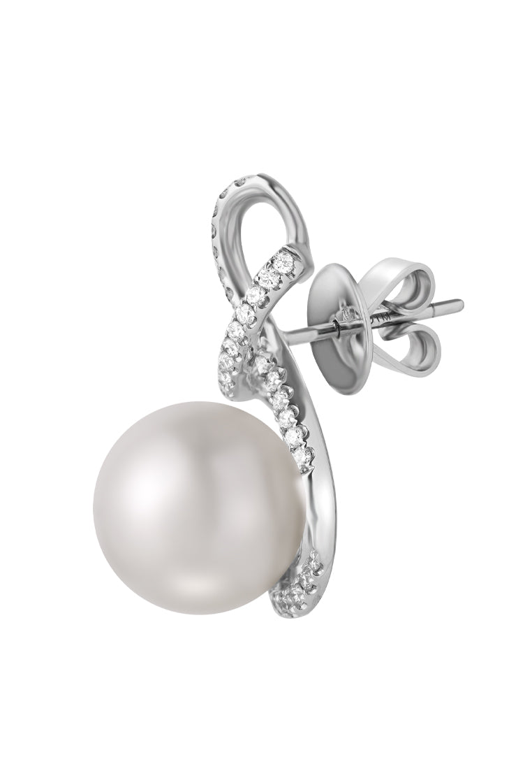 TOMEI Earrings, Diamond Pearl White Gold 750 (E1405)